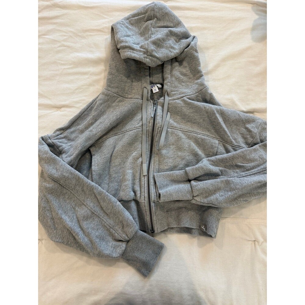 Joylab gray zip up cropped hoodie M